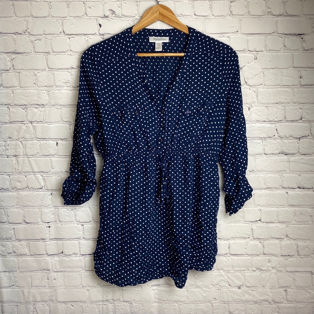 Motherhood maternity blue blouse